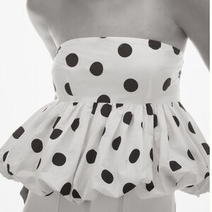 NWT Anthropologie Maeve Polka Dot Bubble Women's Top removable straps - Large